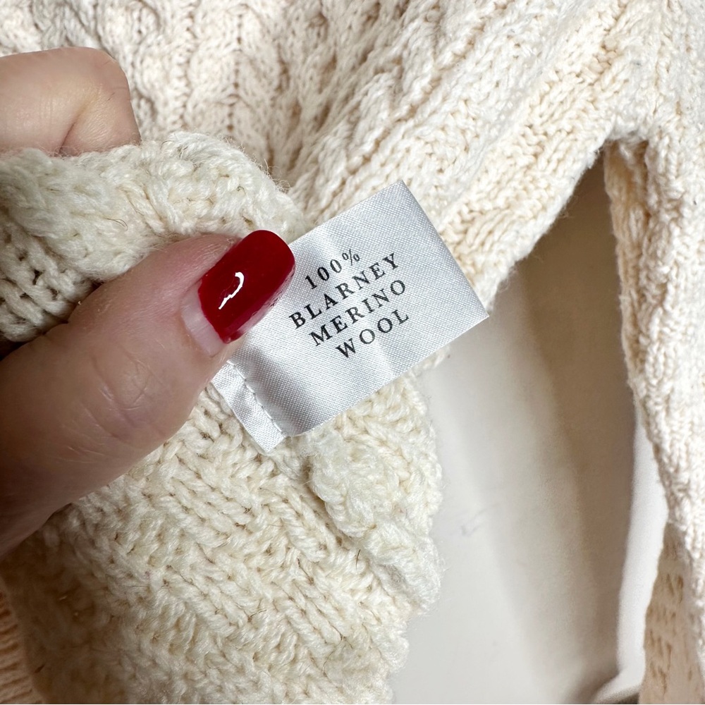 Classic Cream Cable Knit Sweater - Picture 7 of 11